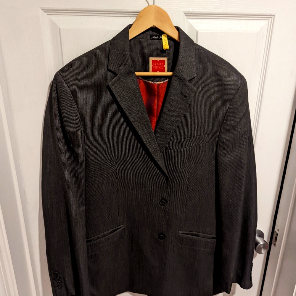 Dark gray suit jacket